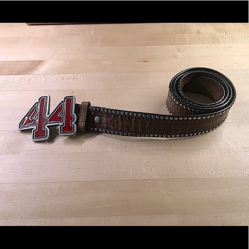 44 High Grain Leather Belt, Size 38